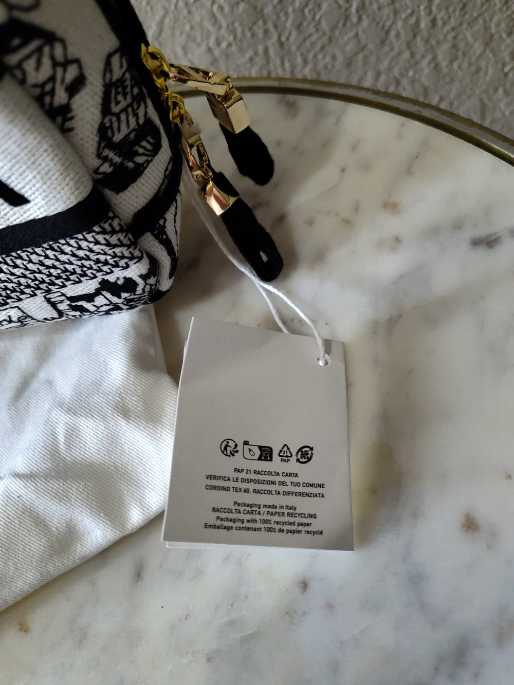 CHRISTIAN DIOR Paris Toile de Jouy Cosmetic Vanity Pouch Italy Dust Bag GWP NWT